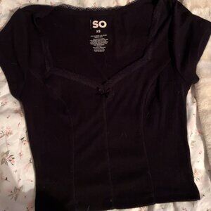 SO XS Black Sweetheart Crop Top